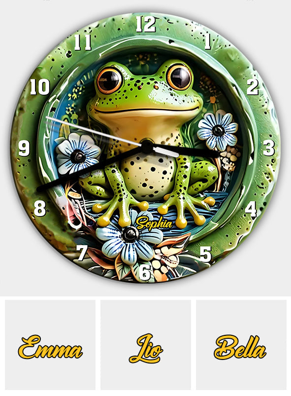Love Frogs - Personalized Frog Wall Clock
