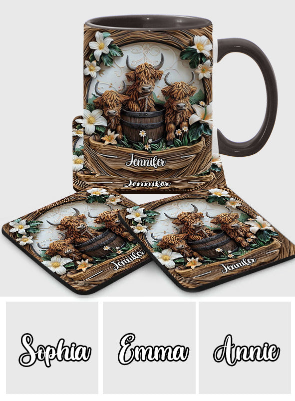 Mug personnalisé « J'adore les vaches des Highlands »