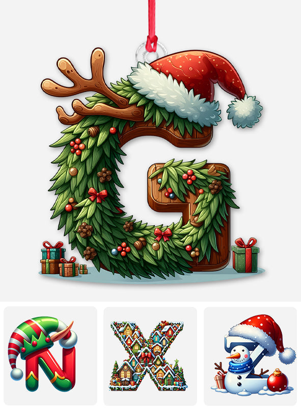 Family's Names Christmas Alphabet Letter - Personalized Family Ornament