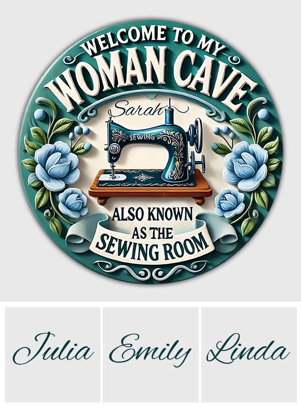 Welcome To My Sewing Room - Personalized Sewing Round Wood Sign
