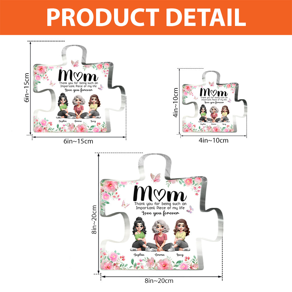 Important Of My Life - Personalized Mother Custom Shaped Acrylic Plaque