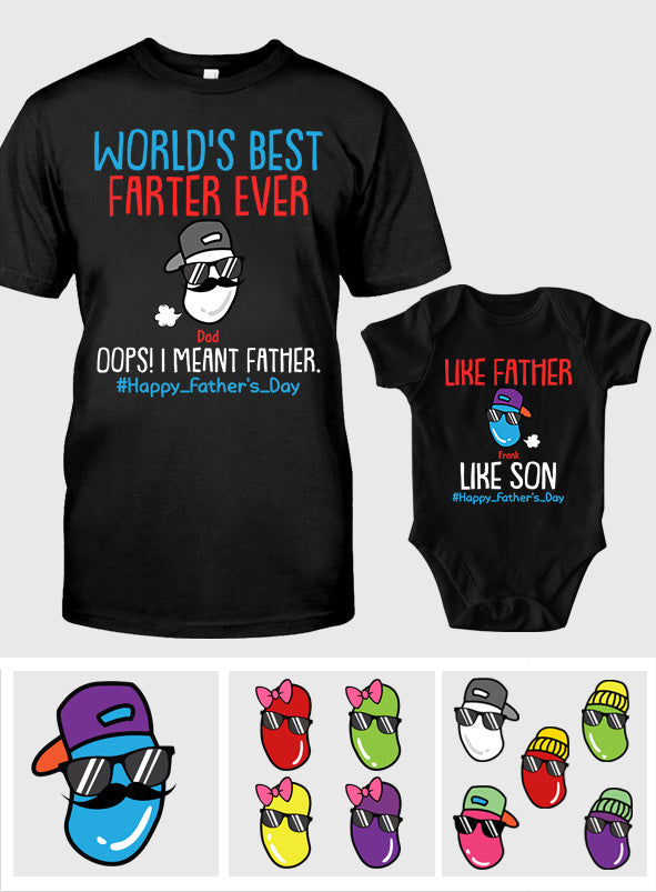 World's Best Farter In Training Farter - Personalized Father T-shirt And Baby Onesie