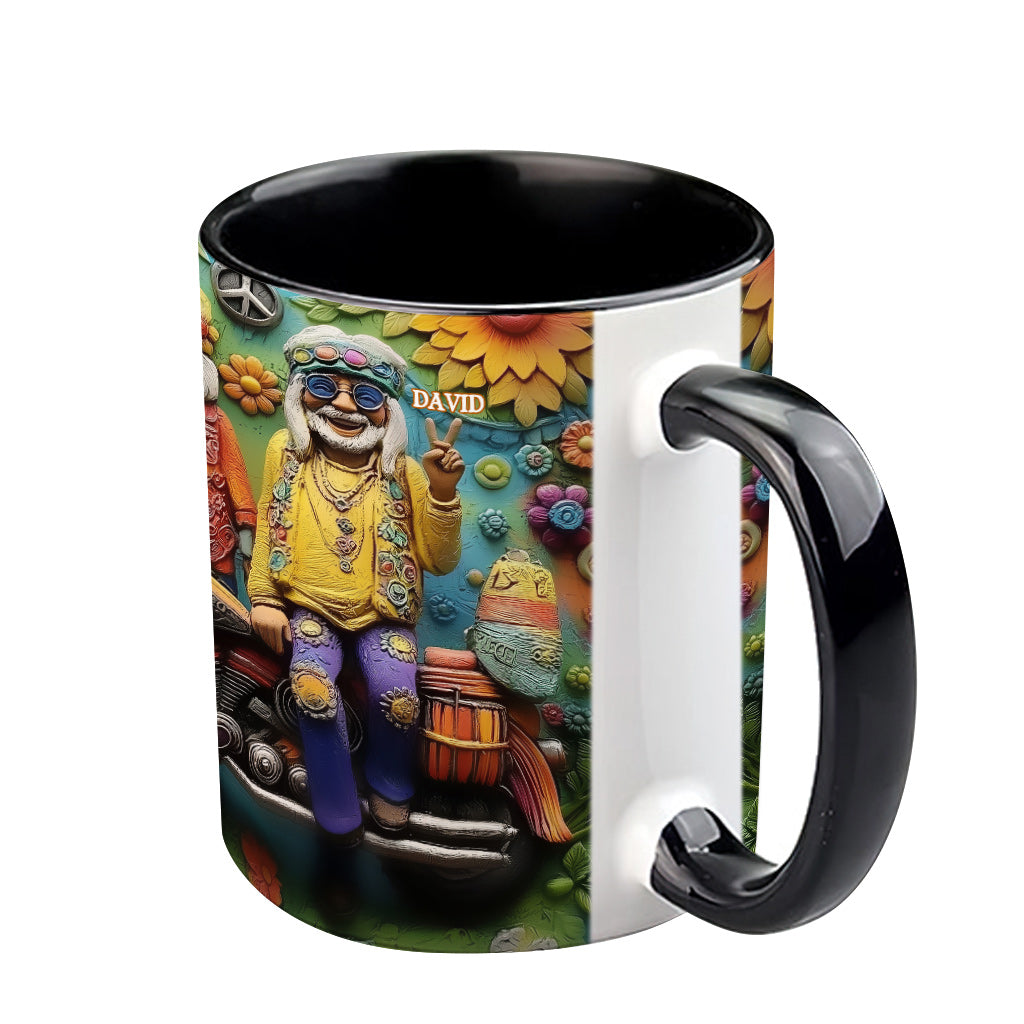 Love And Peace - Personalized Hippie Accent Mug