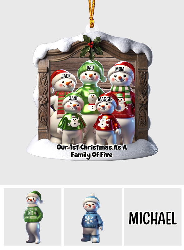 Notre premier Noël en famille - Ornement familial personnalisé