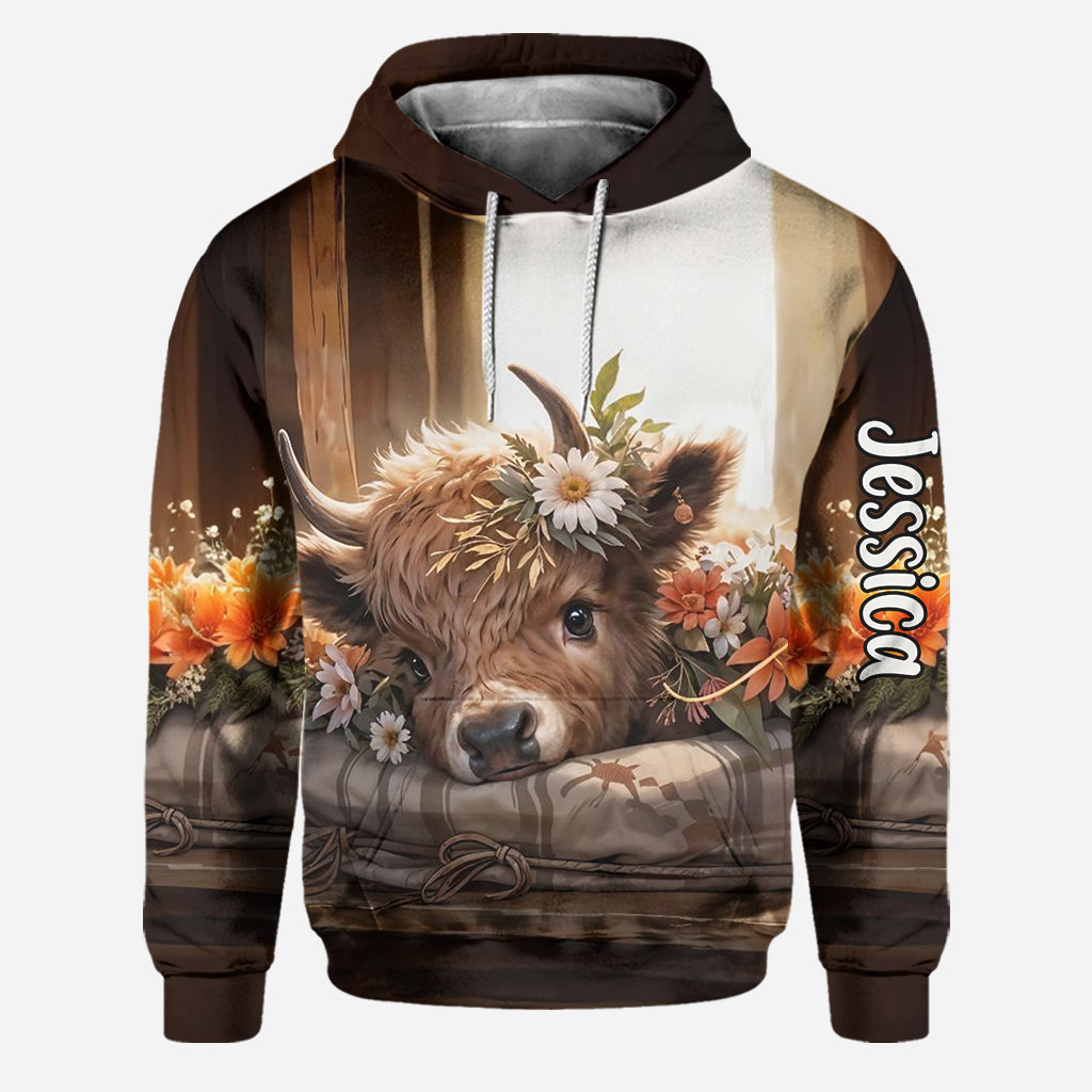 Just A Girl Who Loves Highland Cows - Personalized Highland Cow Hoodie and Leggings