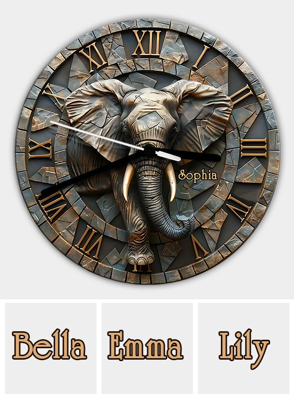 Stunning Eleplant - Personalized Elephant Wall Clock