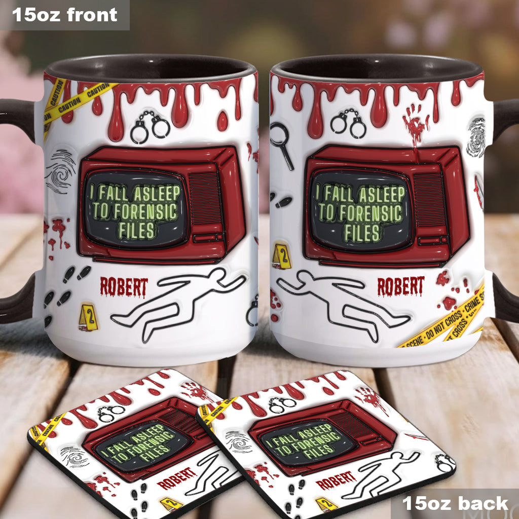 I Fall Asleep For Forensic Files - Personalized Accent Mug
