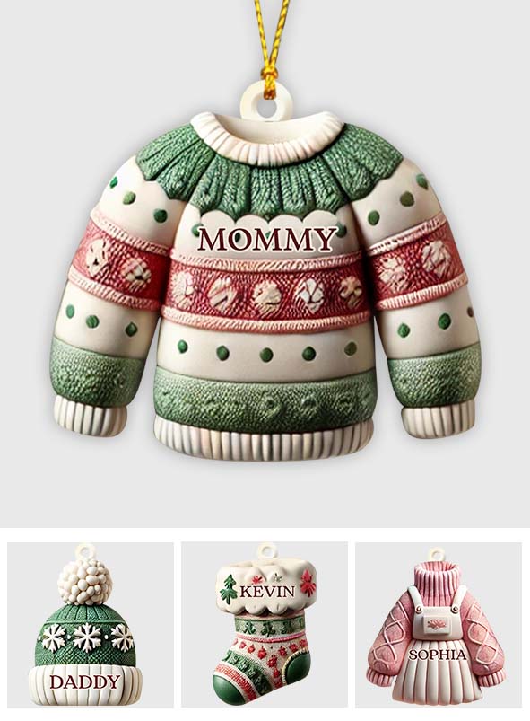 Winter Beanie Hat Christmas - Personalized Family Ornament