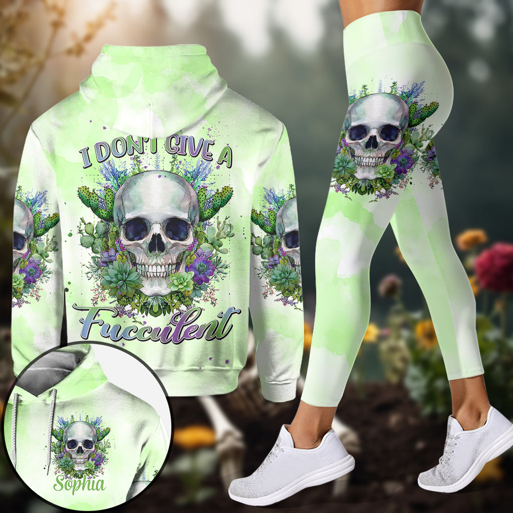 I Don't Give A Fucculent - Personalized Gardening Hoodie and Leggings