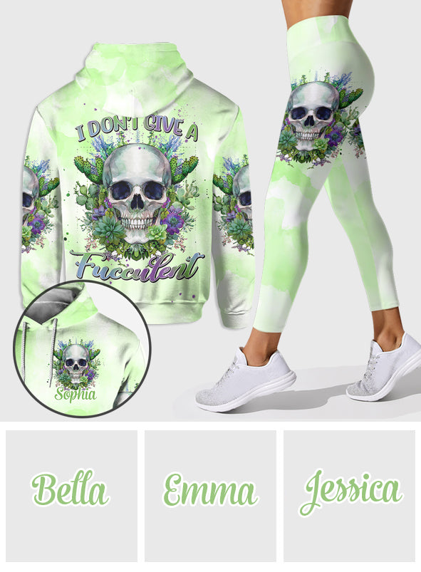 I Don't Give A Fucculent - Personalized Gardening Hoodie and Leggings