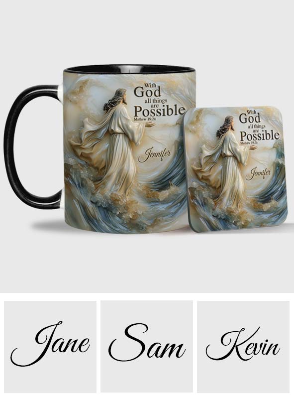 With God All Things Is Posible - Personalized Christian Accent Mug