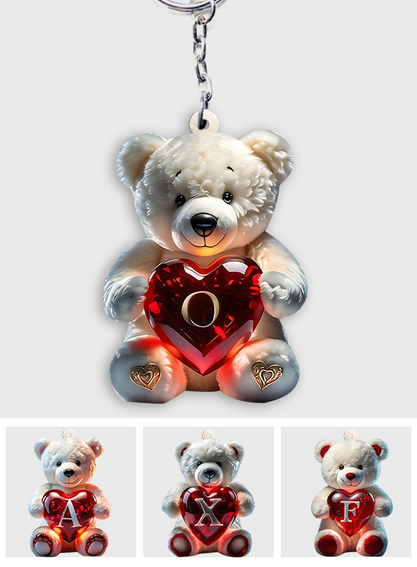 Cute Bear Letter - Personalized Kid Keychain