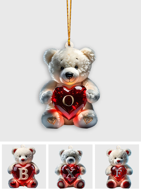 Cute Bear Letter - Personalized Kid Ornament