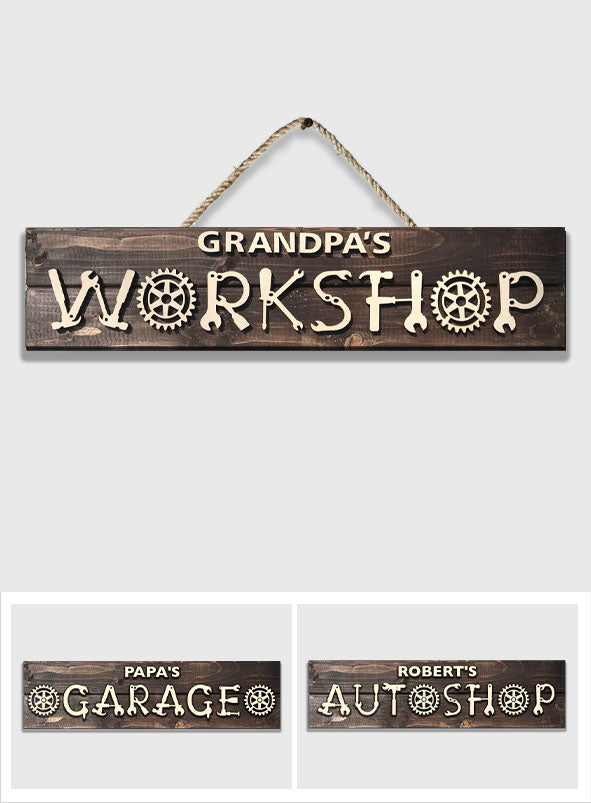 Workshop - Personalized Grandpa 2 Layered Wood Sign / Wood Plaque