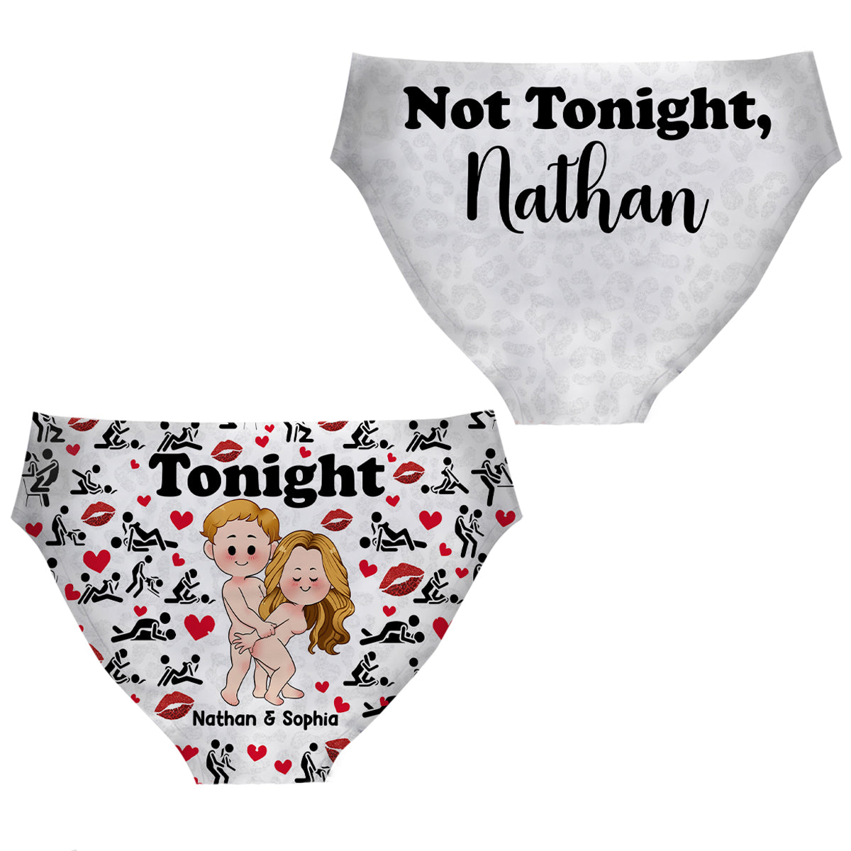 Tonight Or Not Tonight - Personalized Couple Women Briefs
