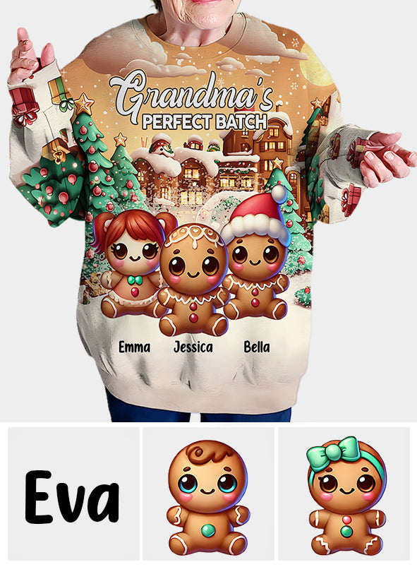 Perfect Gingerbread Batch - Personalized Grandma All Over Shirt