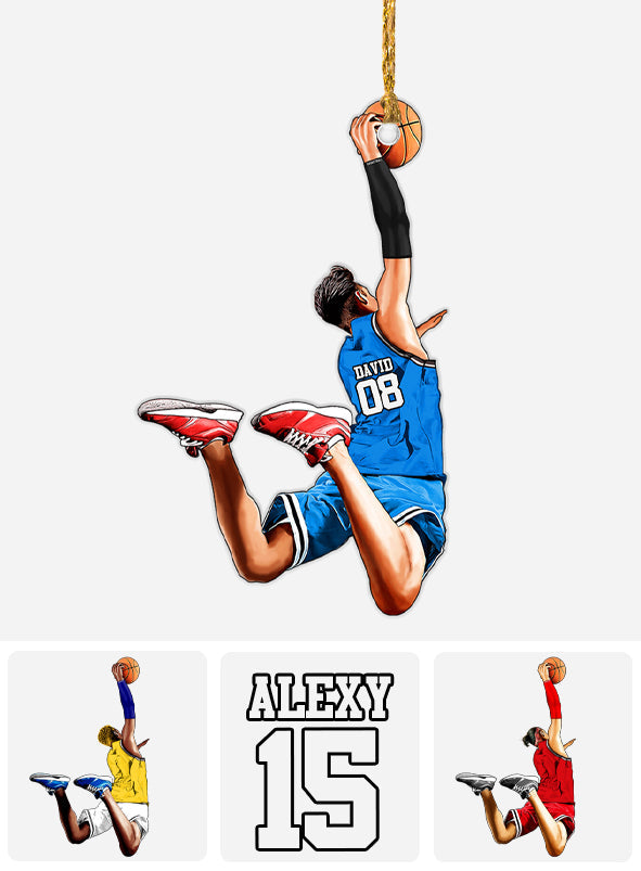 Beliebiger Name und Nummer – Personalisierter Basketball-Anhänger in individueller Form