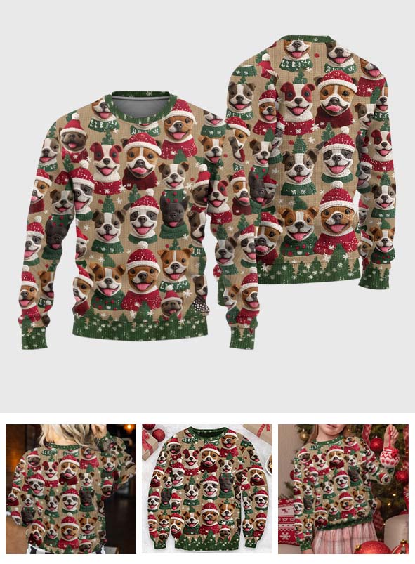 Christmas Pitbull Pattern - Dog Ugly Sweater