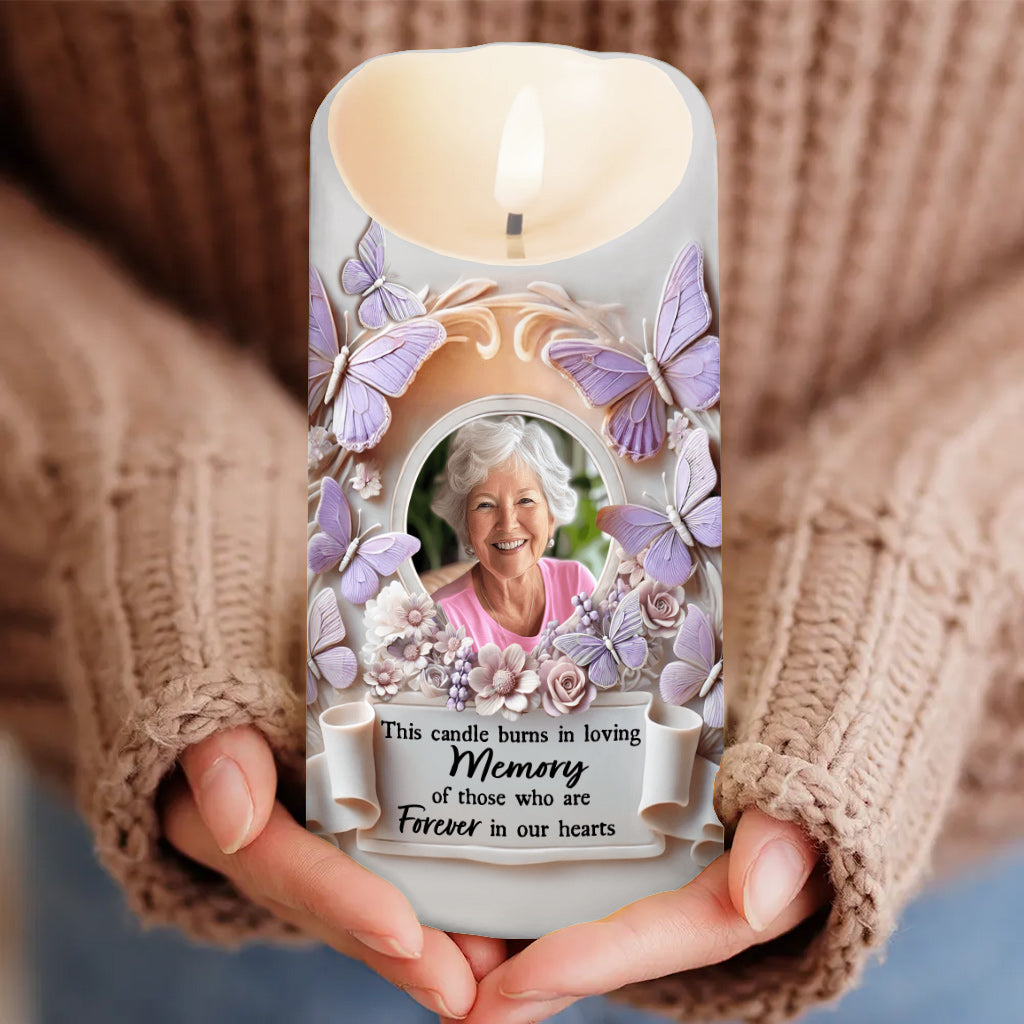 This Candle Burns In Loving Memory - Personalized Memorial Flameless Candle
