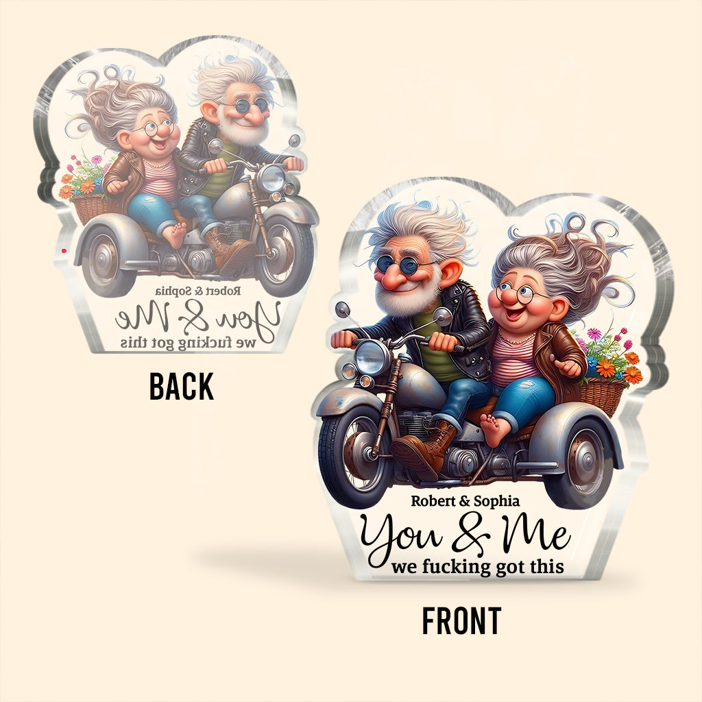 Romantic Love - Personalized Biker Custom Shaped Acrylic Plaque