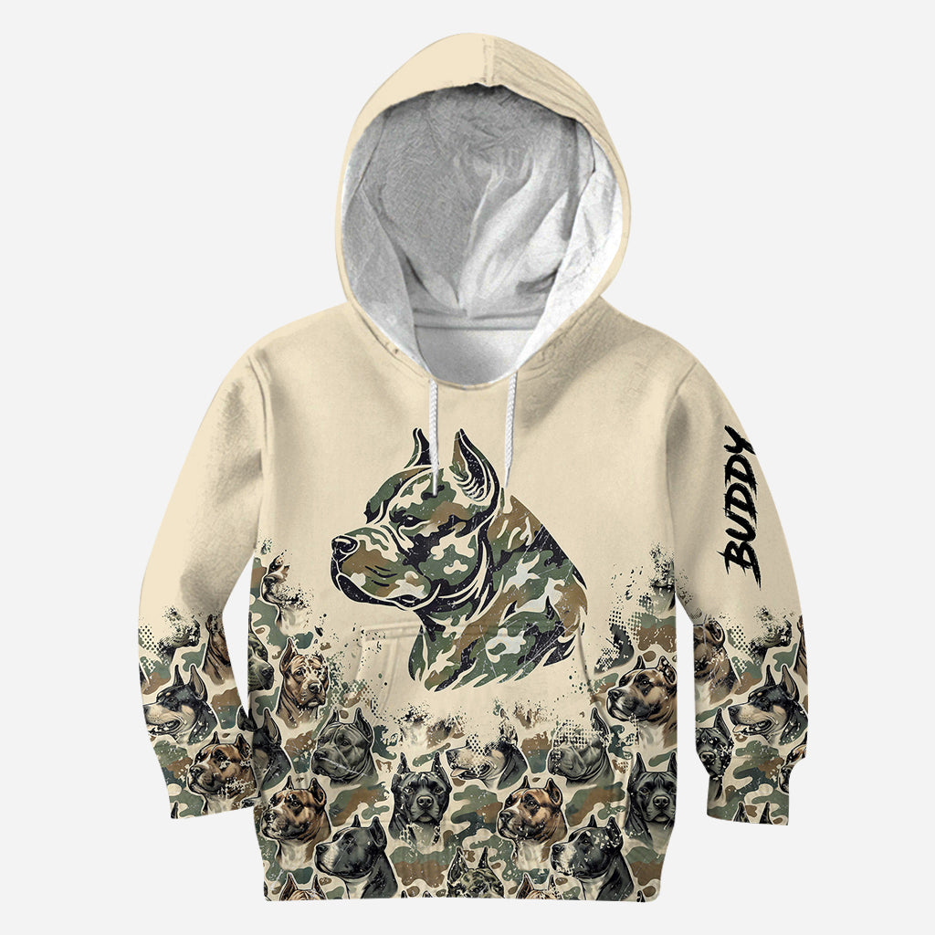 Pitbull Camouflage - Personalized Dog Hoodie and Leggings