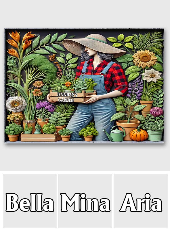 Love Gardening - Personalized Gardening Rectangle Metal Sign