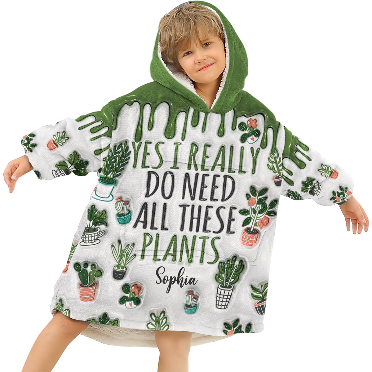 Yes I Need All These Plants - Personalized Gardening Blanket Hoodie