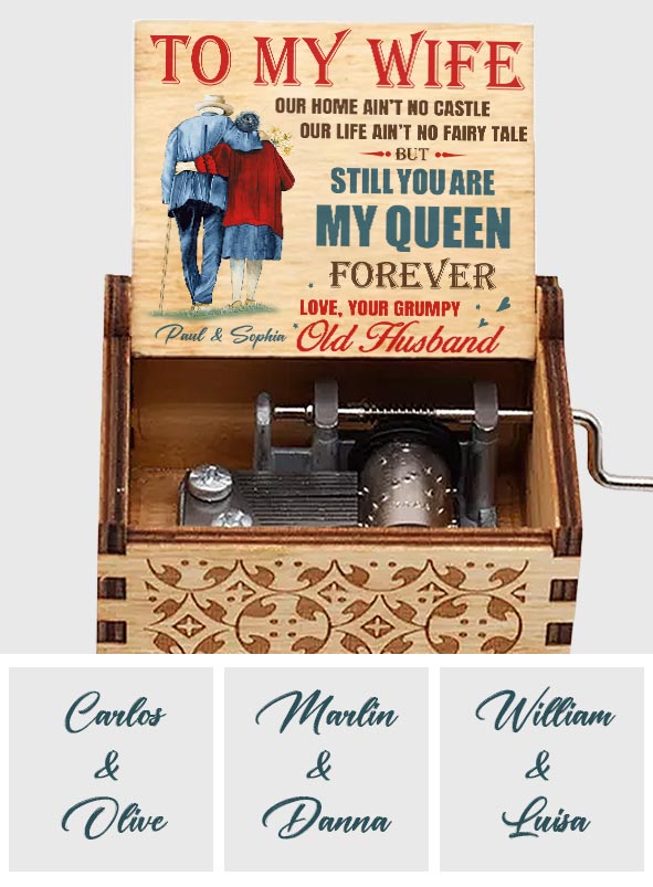 You Are My Queen Forever - Personalized Couple Hand Crank Music Box