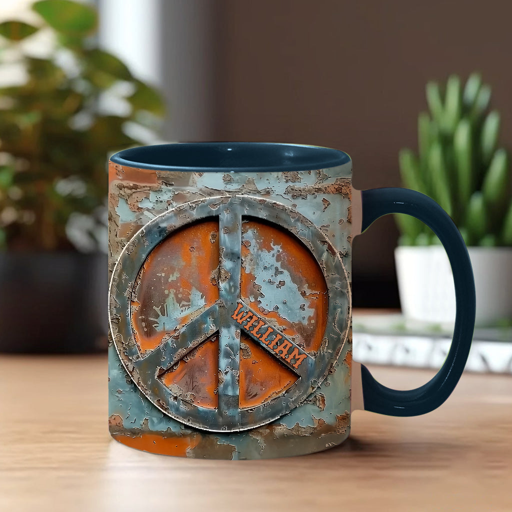 Love Peace - Personalized Hippie Accent Mug