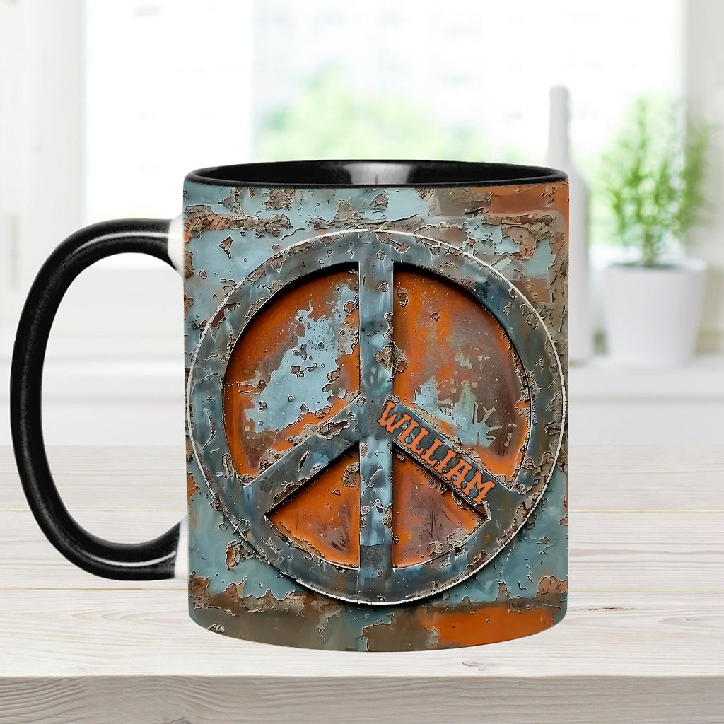 Love Peace - Personalized Hippie Accent Mug