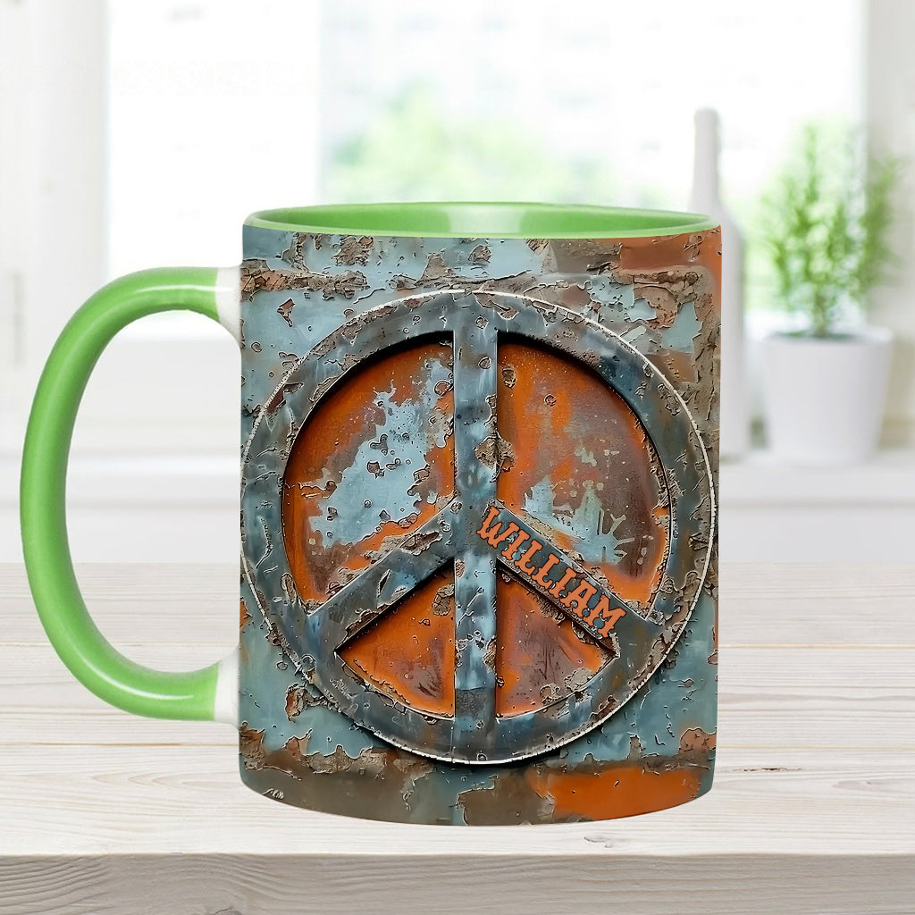 Love Peace - Personalized Hippie Accent Mug