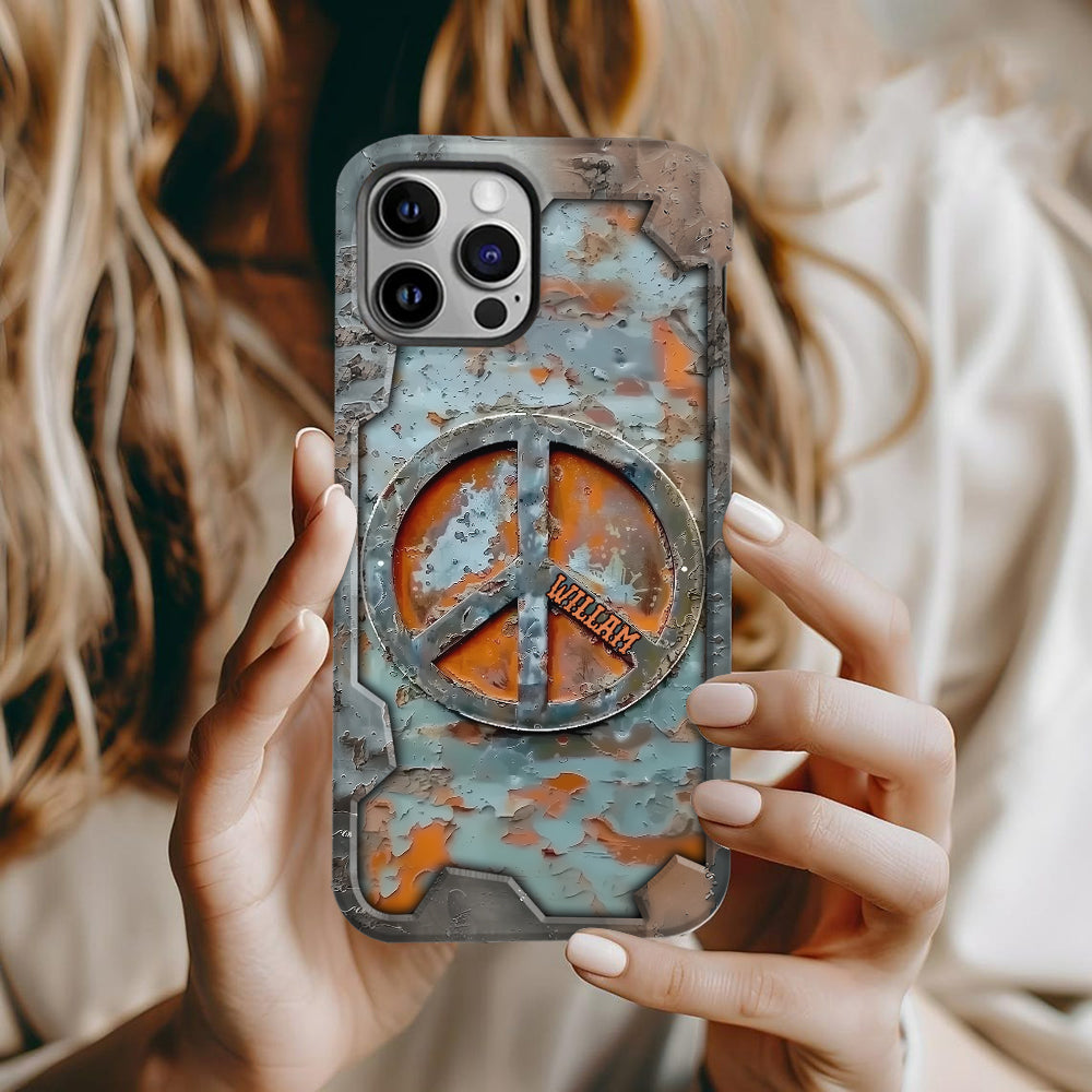 Love Peace - Personalized Hippie Full Print Phone Case