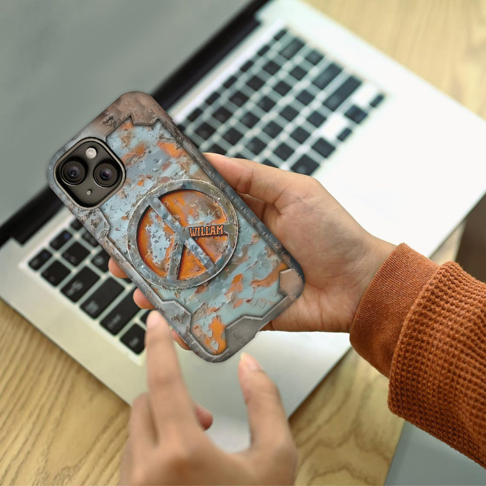 Love Peace - Personalized Hippie Full Print Phone Case