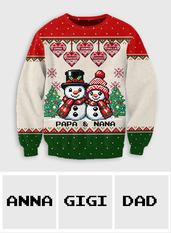 Amour de grand-mère - Pull moche personnalisé pour grand-mère