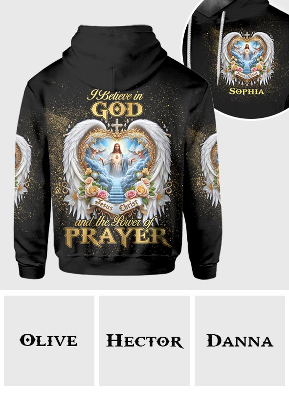 I Believe in God and the Power of Prayer - Personalized Christian All Over Shirt