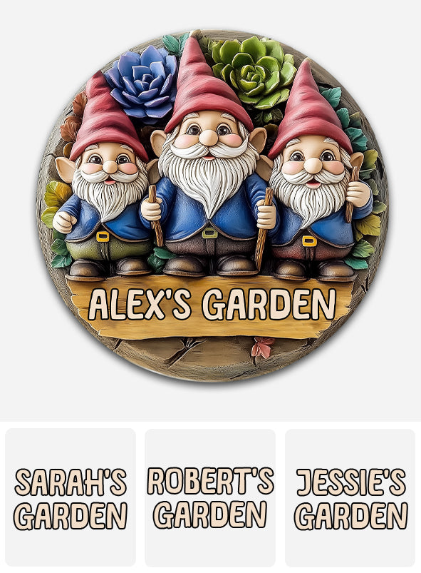Welcome To My Garden - Personalized Gardening Round Metal Sign