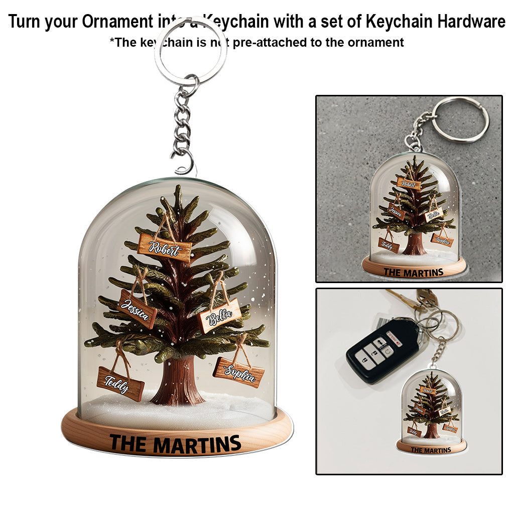 Christmas Family Tree Dome - Personalized Family Transparent Ornament
