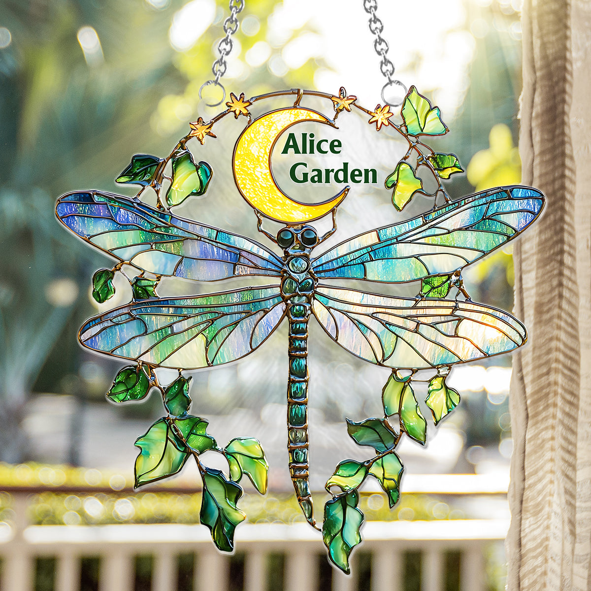 Garden Dragonfly - Personalized Gardening Window Hanging Suncatcher Ornament