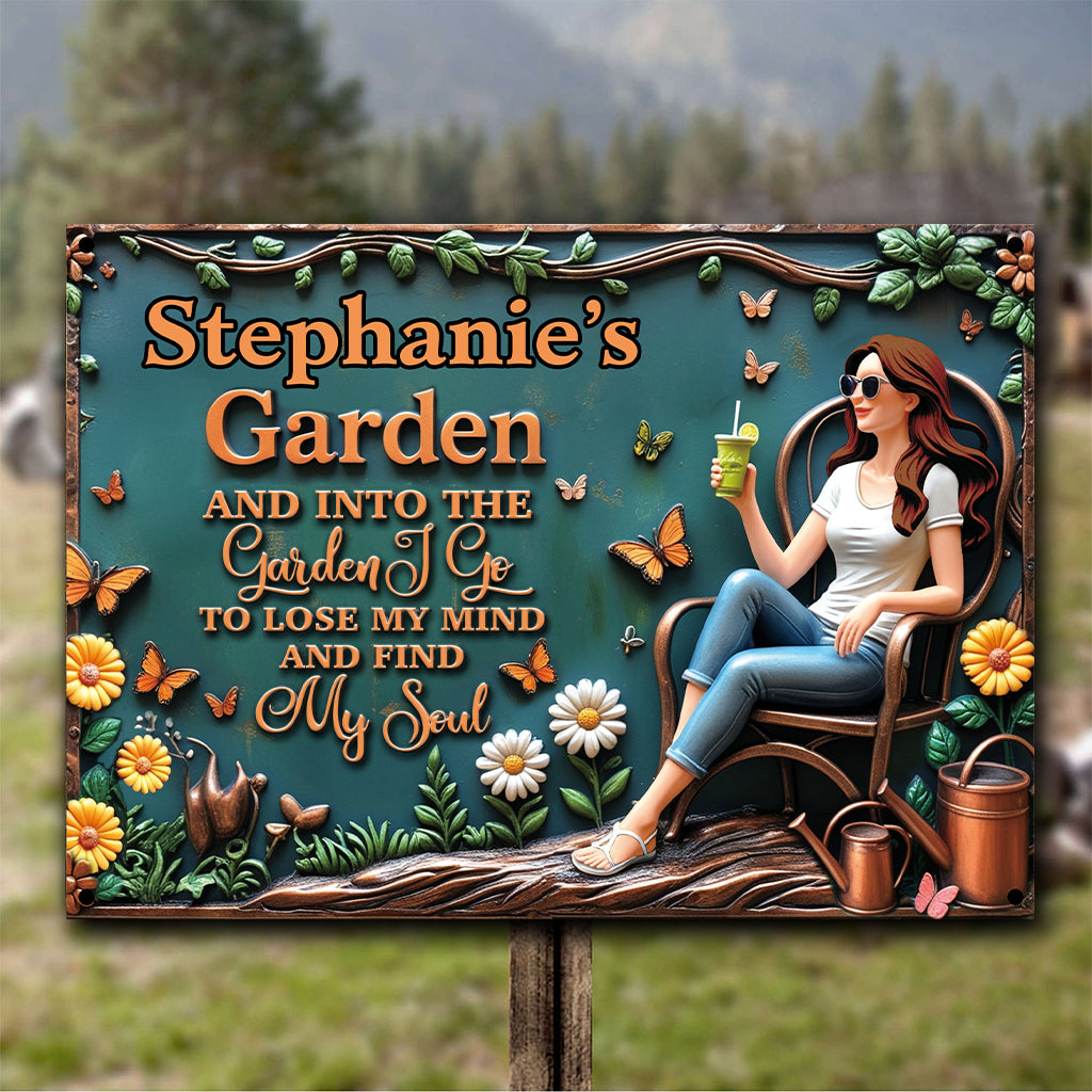 Find My Soul - Personalized Gardening Rectangle Metal Sign