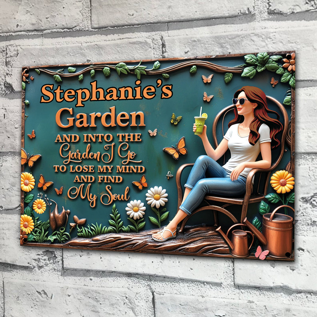 Find My Soul - Personalized Gardening Rectangle Metal Sign