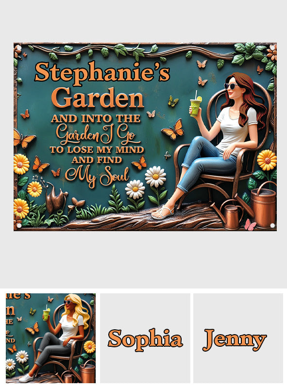 Find My Soul - Personalized Gardening Rectangle Metal Sign