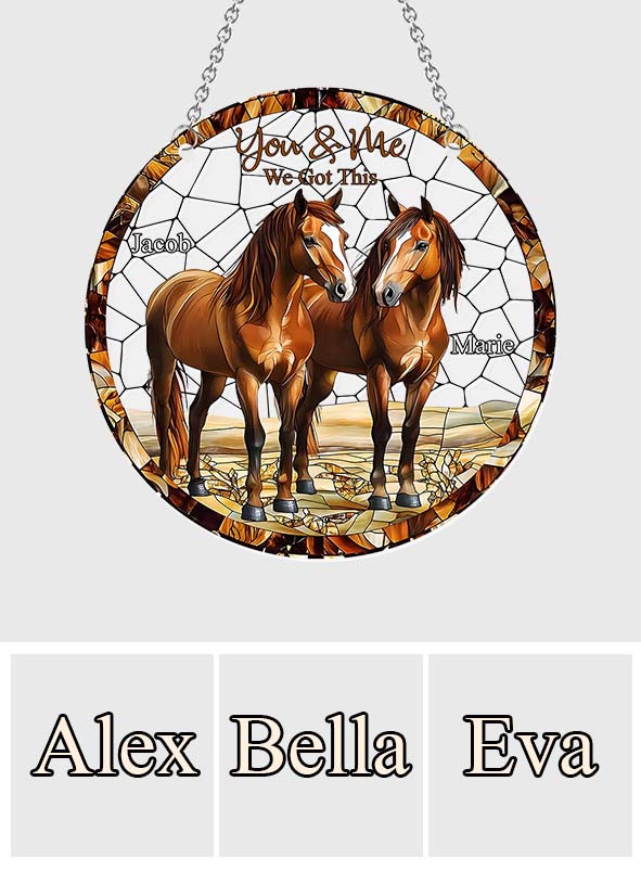 Horse Couple - Personalized Horse Window Hanging Suncatcher Ornament