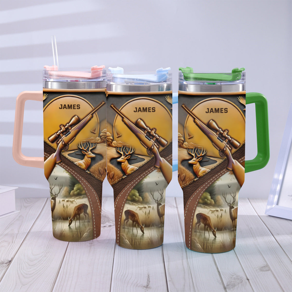 Love Hunting - Personalized Hunting Tumbler With Handle