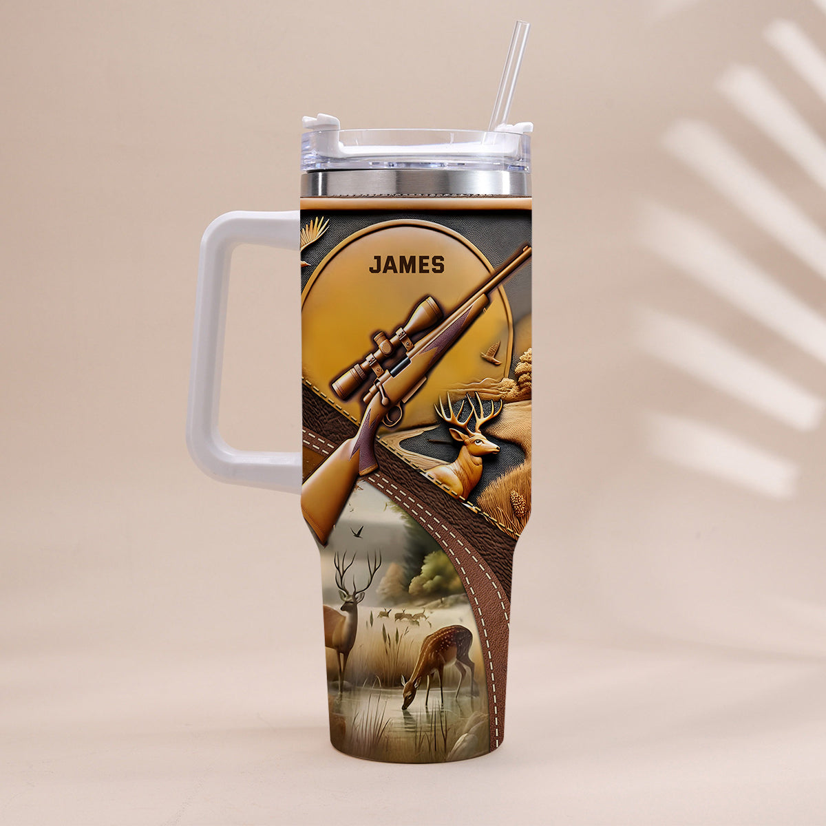 Love Hunting - Personalized Hunting Tumbler With Handle