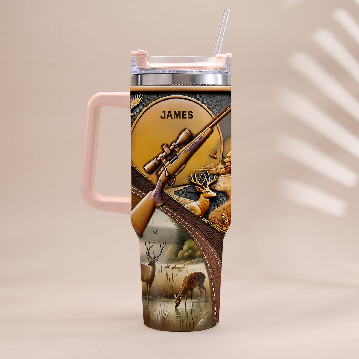 Love Hunting - Personalized Hunting Tumbler With Handle