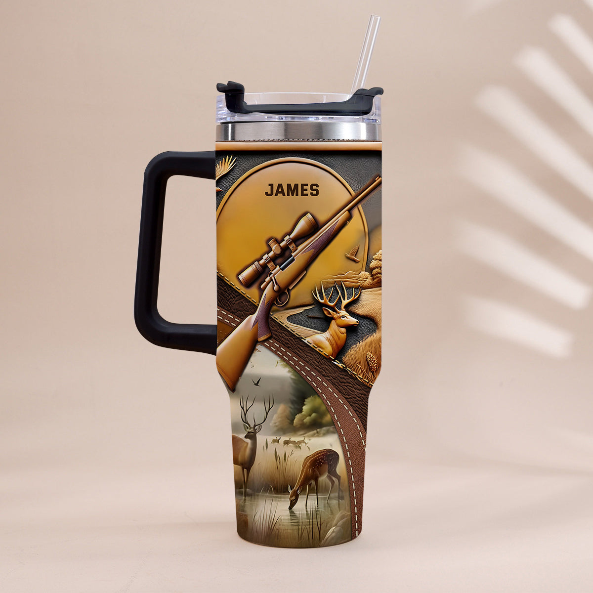 Love Hunting - Personalized Hunting Tumbler With Handle
