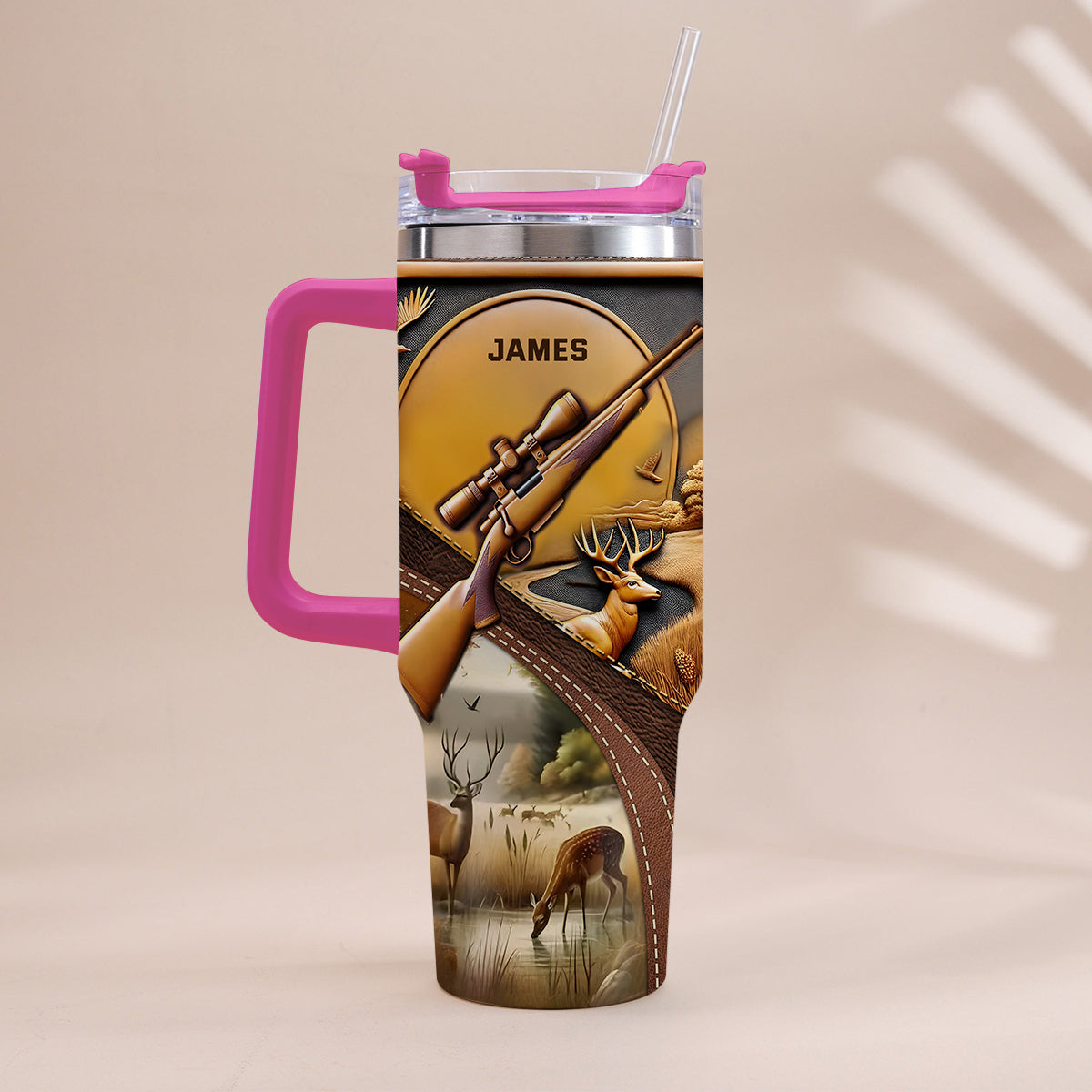 Love Hunting - Personalized Hunting Tumbler With Handle