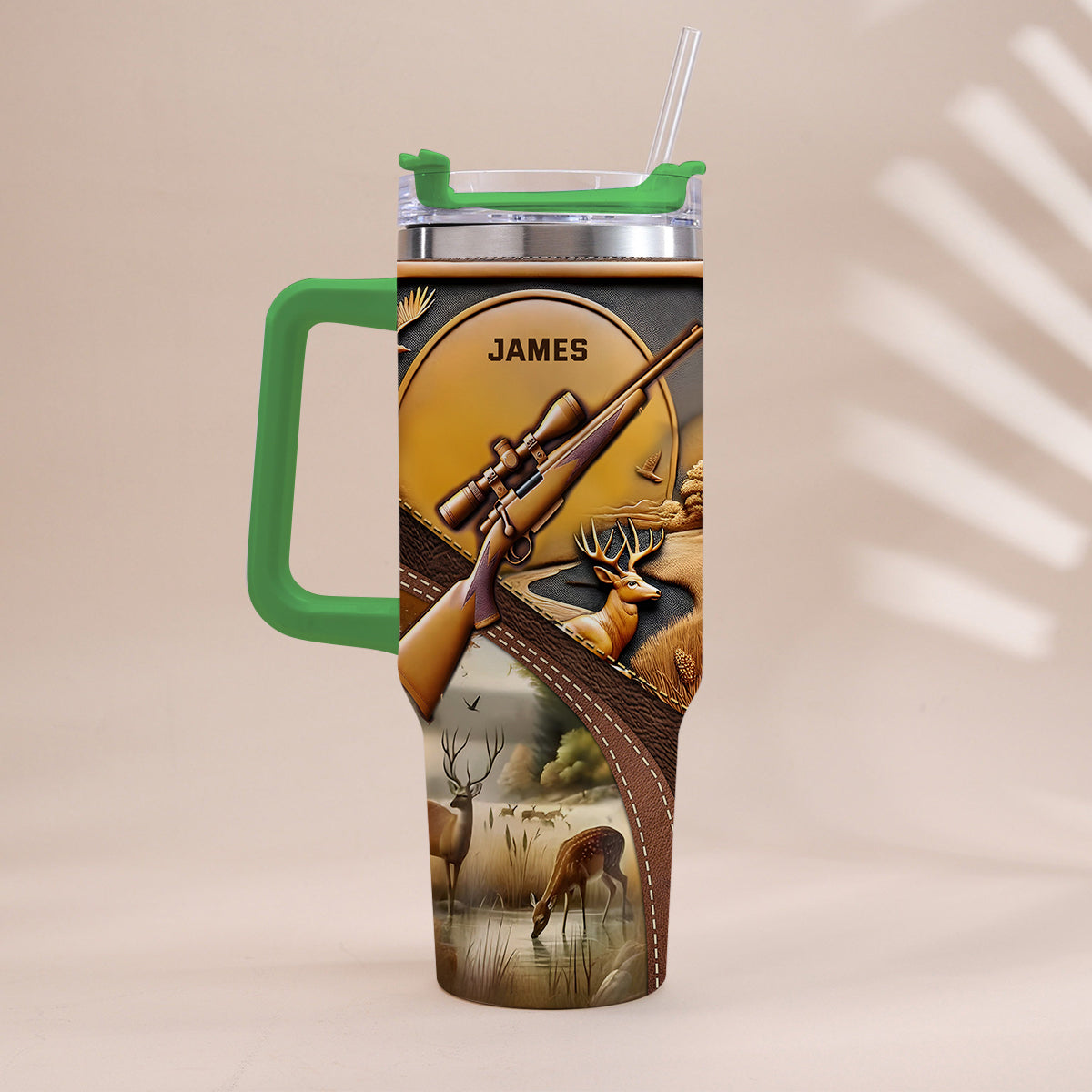 Love Hunting - Personalized Hunting Tumbler With Handle