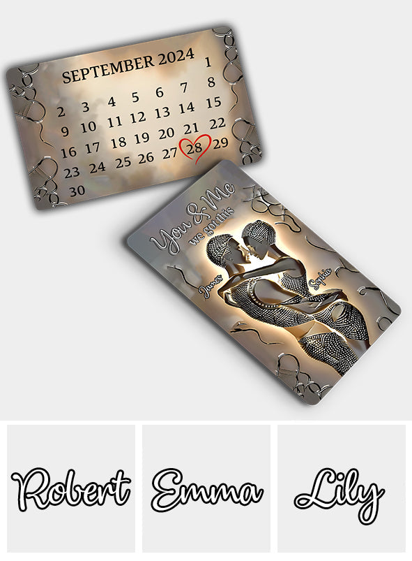 It's You & Me - Personalized African American Wallet Insert Card