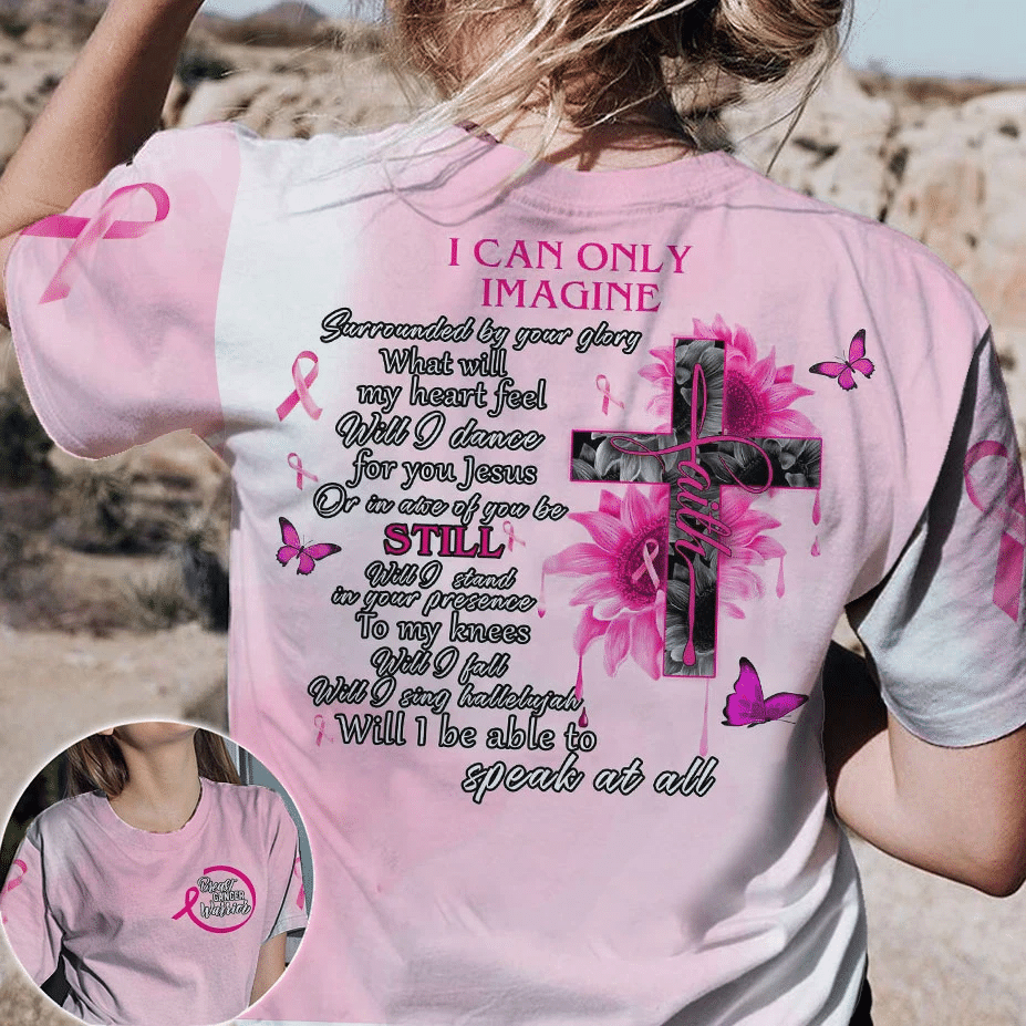 Je ne peux qu'imaginer le cancer du sein - T-shirt et sweat à capuche de sensibilisation au cancer du sein 0822